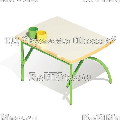 Стол регулируемый «Бамбуча» одноместный, столешница массив, с 1 по 3 м/к зеленый RAL 6018
