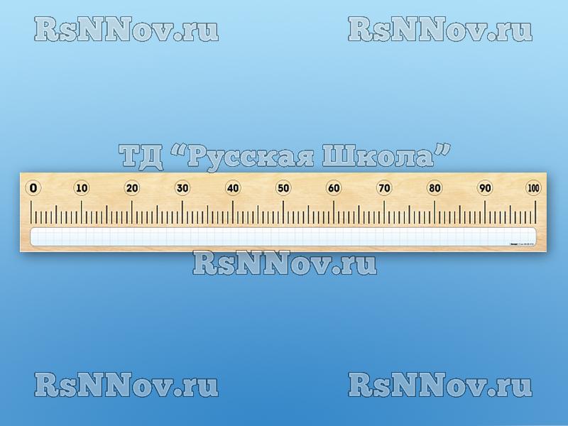 Панно (демонстрационное) магнитно-маркерное "Демонстрационная числовая линейка с делениями от 0 до 100" + комплект тематических магнитов КМ-7