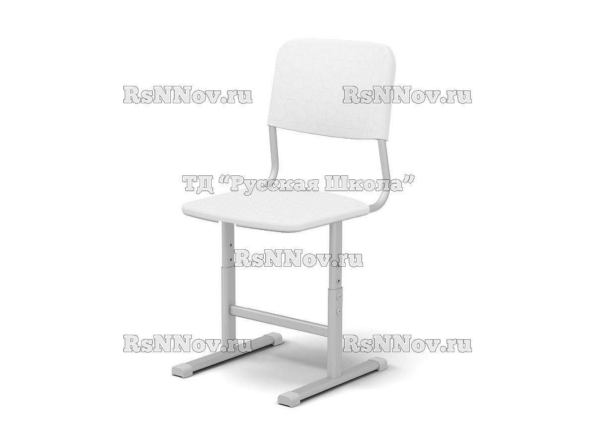 Стул ЭКО ученический (пластик Соты юниор) регулируемый (гр. 4-6, 5-7, ц. Белый, мк. Серый)