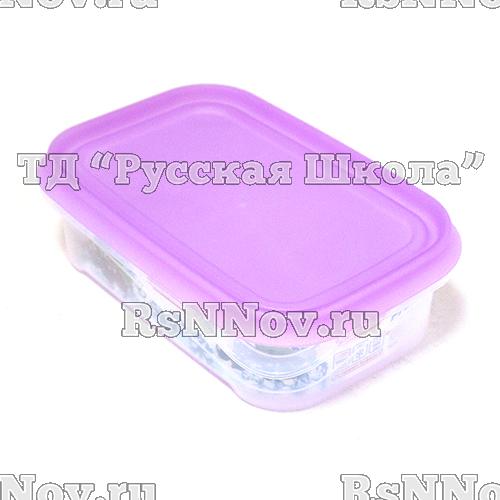 Контейнер для пищевых продуктов пластиковый 0,5 л, крышка сиреневая, арт.4311734, в упак. 40 шт.