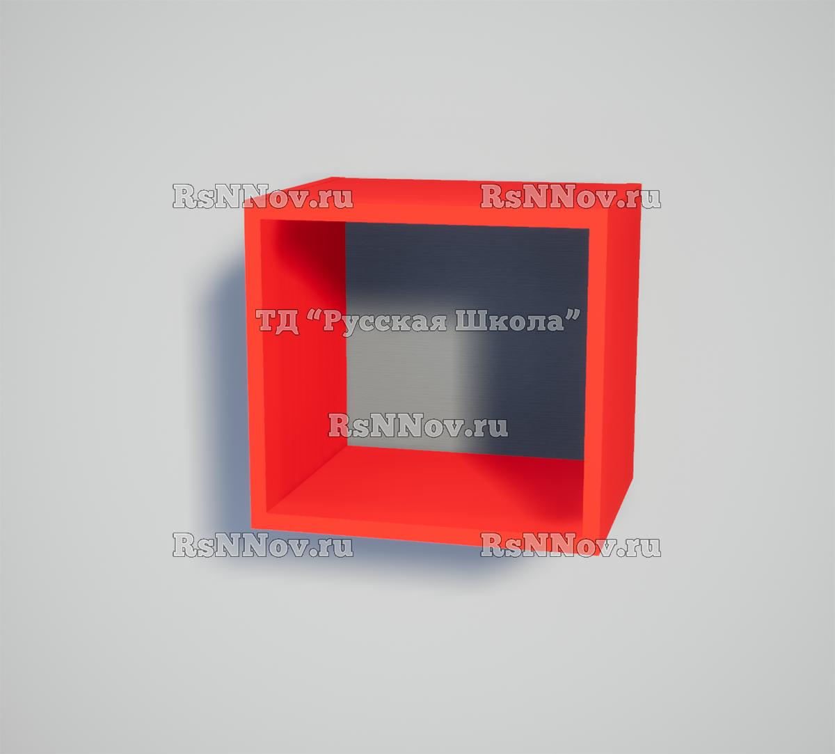 Полка КАСКАД N11 навесная открытая «Точка роста» (кор. Красный, кр. Красная, стенка Серая)