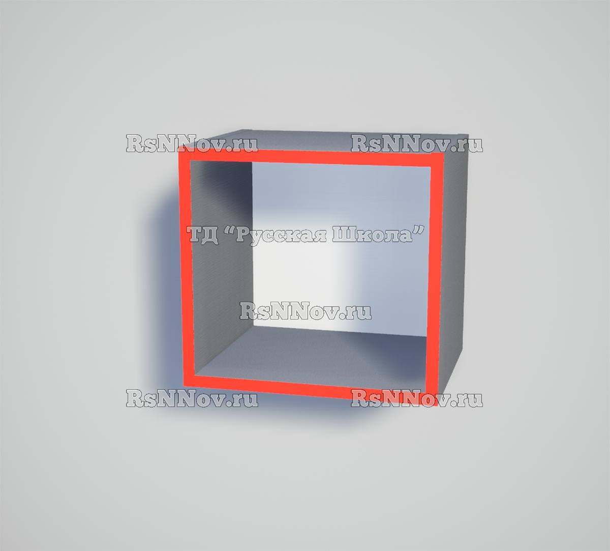 Полка КАСКАД N11 навесная открытая «Точка роста» (кор. Серый, кр. Красная, стенка Белая)