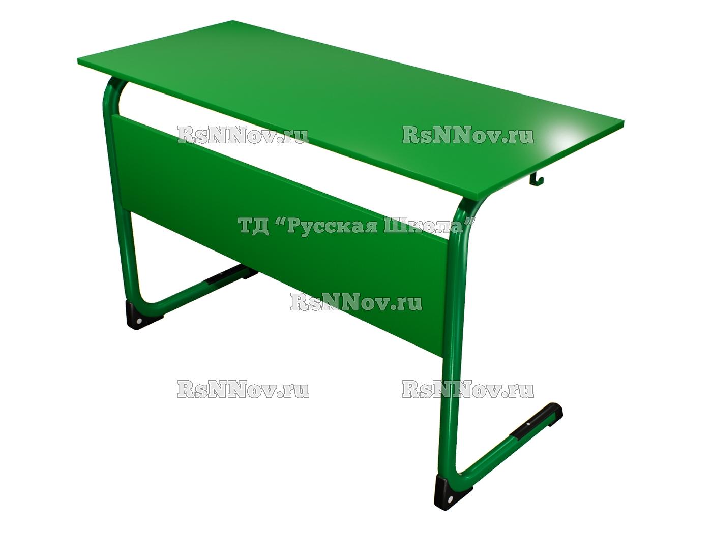 Стол ученический ЭЛЛИПС 2-мест нерегулируемый на плоскоовальной трубе «Точка роста» (гр 6, ст. Зелёная, кр. Зелёная, мк. Зелёный)