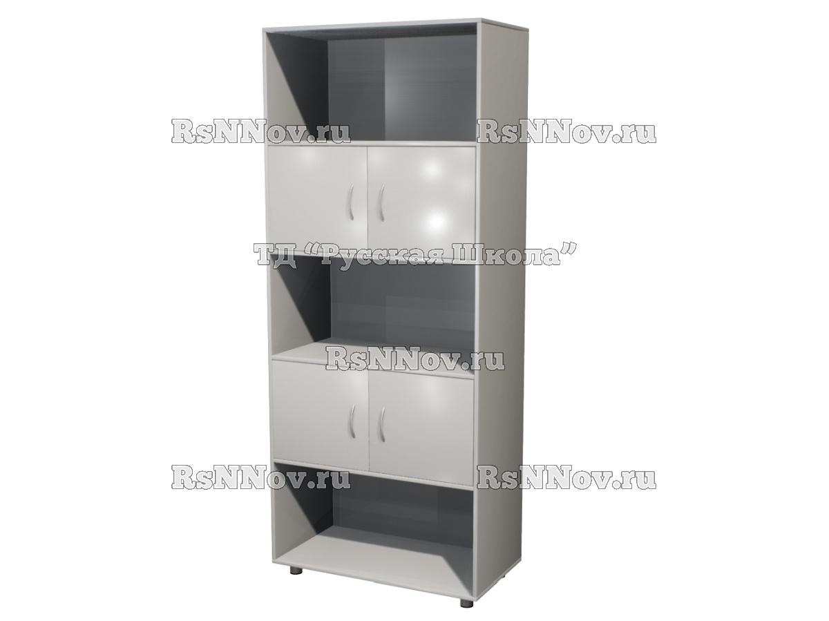 Шкаф КВАНТ широкий полуоткрытый М2 «Точка роста» (ЛДСП 22 мм, к. Серый, ф. Серый)