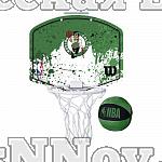 Набор для мини-баскетбола Wilson NBA Team Mini Hoop Boston, арт. WTBA1302BOS, щит с кольцом, мяч р.1