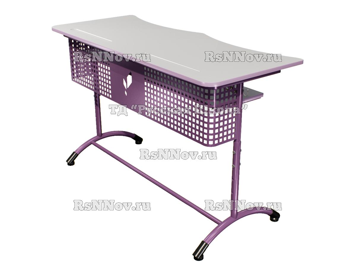 Стол ученический ДЖЕТ 2-мест регулируемый по высоте «Точка роста» (гр 4-6, ст. Серая, кр. Фиолетовая, мк. Фиолетовый/Фиолетовый)