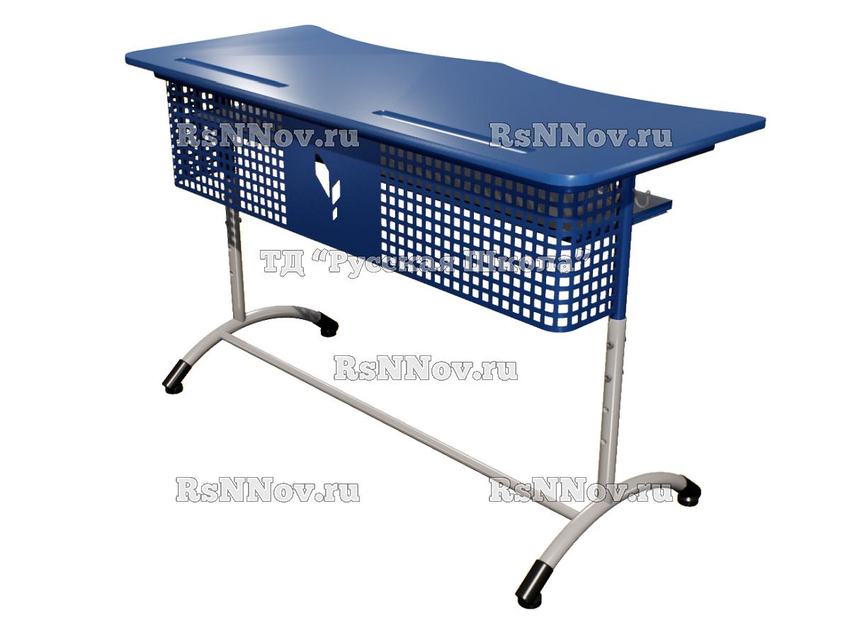 Стол ученический ДЖЕТ 2-мест регулируемый по высоте «Точка роста» (гр 4-6, ст. Синяя, кр. Синяя, мк. Синий/Серый)