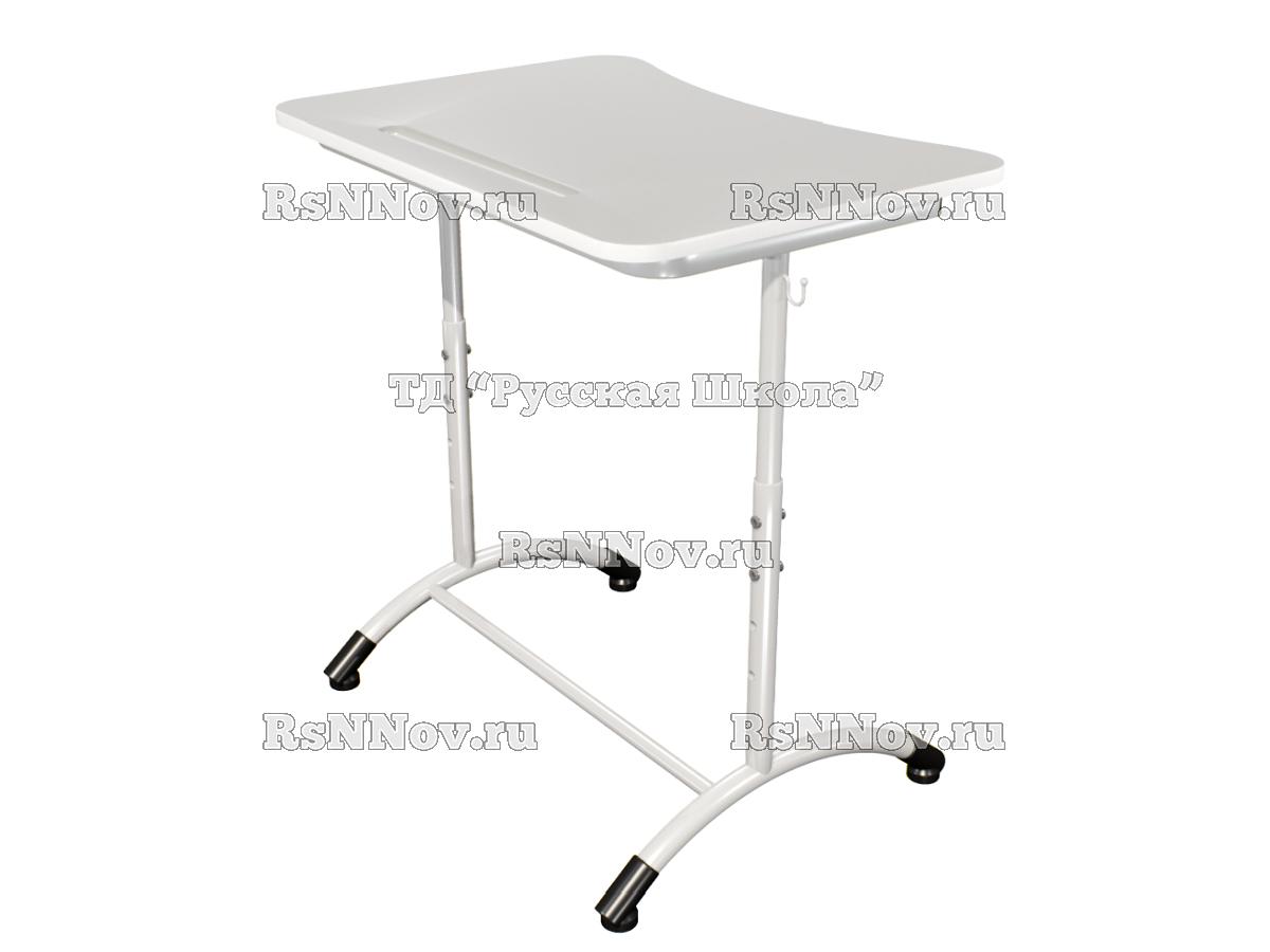 Стол ученический ДЖЕТ 1-мест регулируемый по высоте «Точка роста» (гр. 4-6, ст. Серая, кр. Белая, мк. Белый)