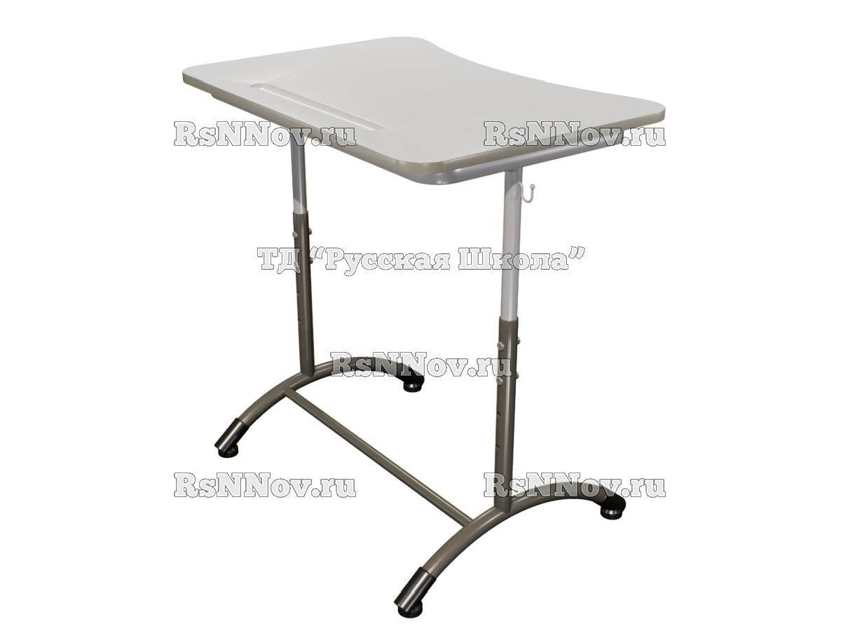 Стол ученический ДЖЕТ 1-мест регулируемый по высоте «Точка роста» (гр. 4-6, ст. Серая, кр. Мокко, мк. Серый/Мокко)