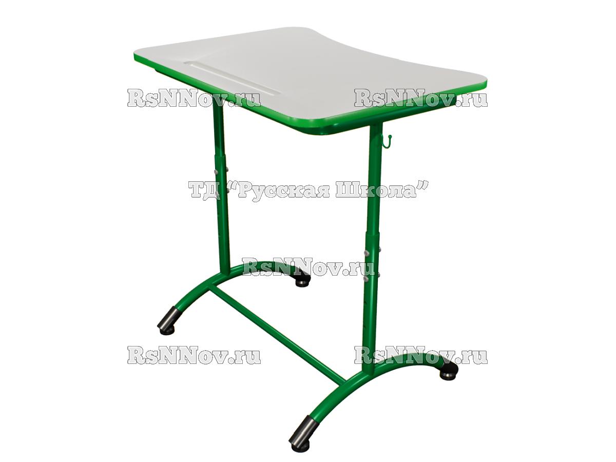 Стол ученический ДЖЕТ 1-мест регулируемый по высоте «Точка роста» (гр. 4-6, ст. Серая, кр. Зелёная, мк. Зелёный)
