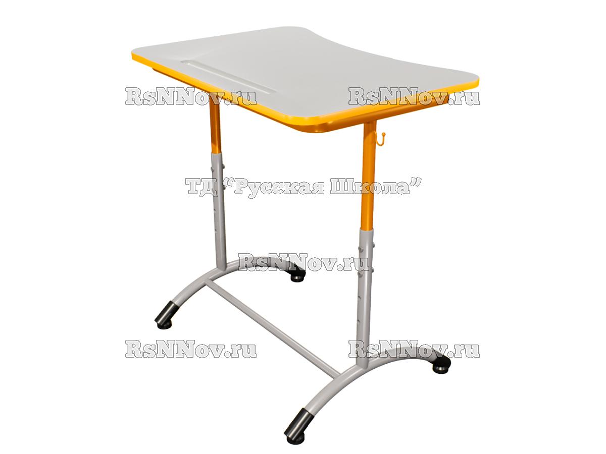 Стол ученический ДЖЕТ 1-мест регулируемый по высоте «Точка роста» (гр. 4-6, ст. Серая, кр. Оранжевая, мк. Оранжевый/Серый)