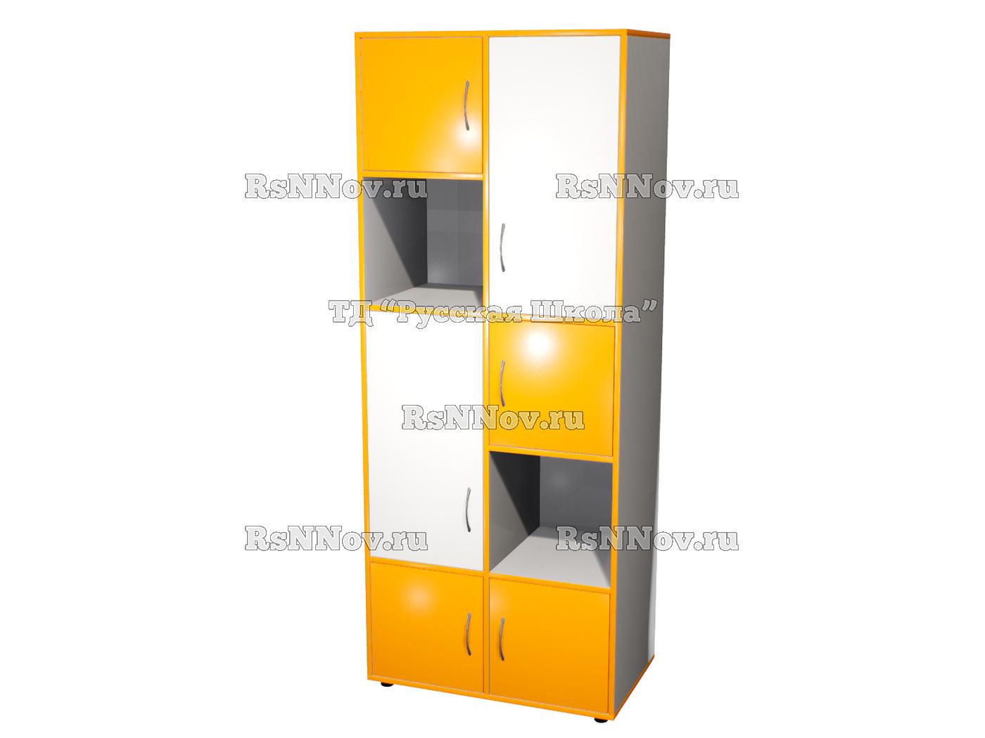 Шкаф КАСКАД Т25Z5 широкий полуоткрытый «Точка роста» (кор. Серый, фас. Белый/Оранжевый)