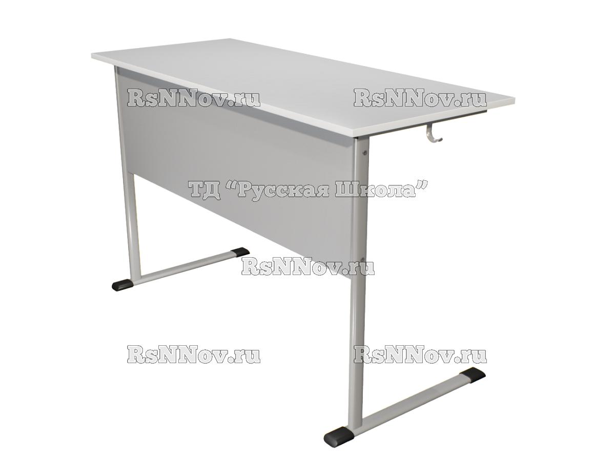 Стол ЭКО ученический 2-местный нерегулируемый (гр. 3,4,5,6) (ст. Серая, кор. Серый, мк. Серый, кр. Белая)