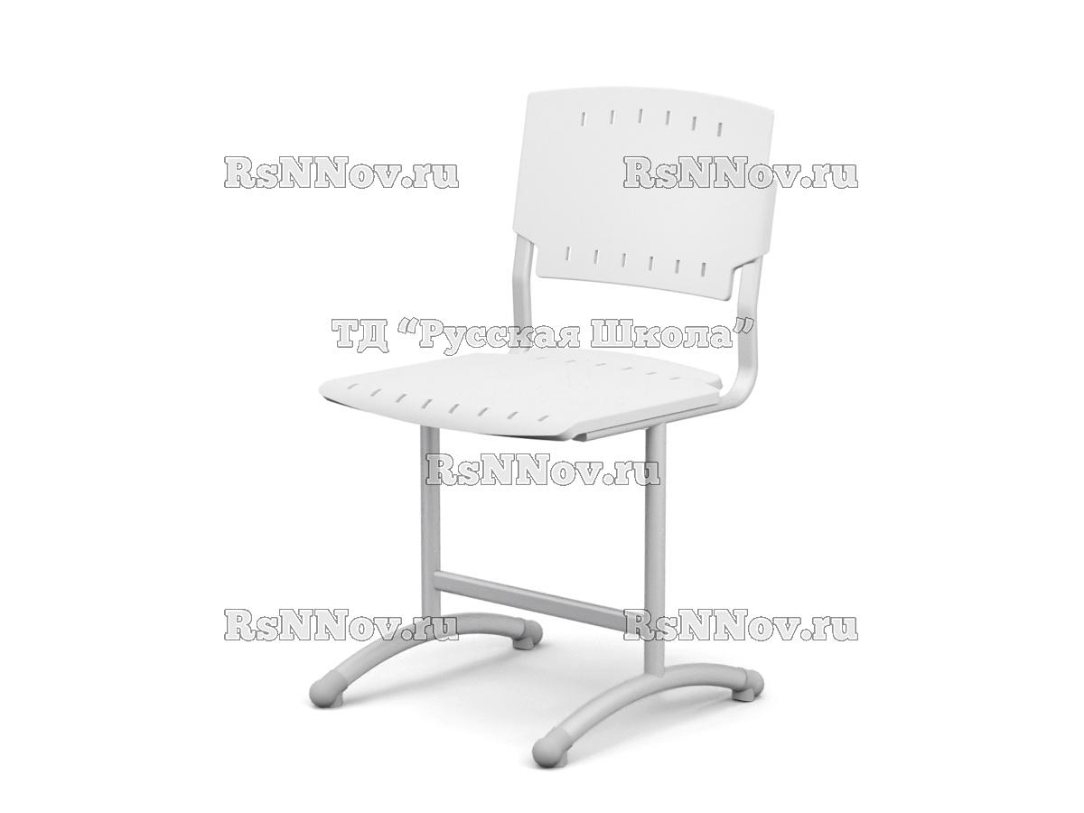 Стул ДЖЕТ ученический нерегулируемый на круглой трубе (гр.6, пластик Сигма), ц. Белый, мк. Серый