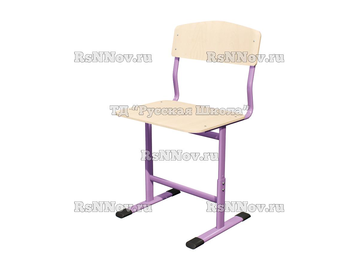 Стул ЭКО ученический регулируемый цельносварной на плоскоовальной трубе (гр. 2-4, 3-5, 4-6, 5-7, фанера), ц. Бесцветный лак, мк. Фиолетовый