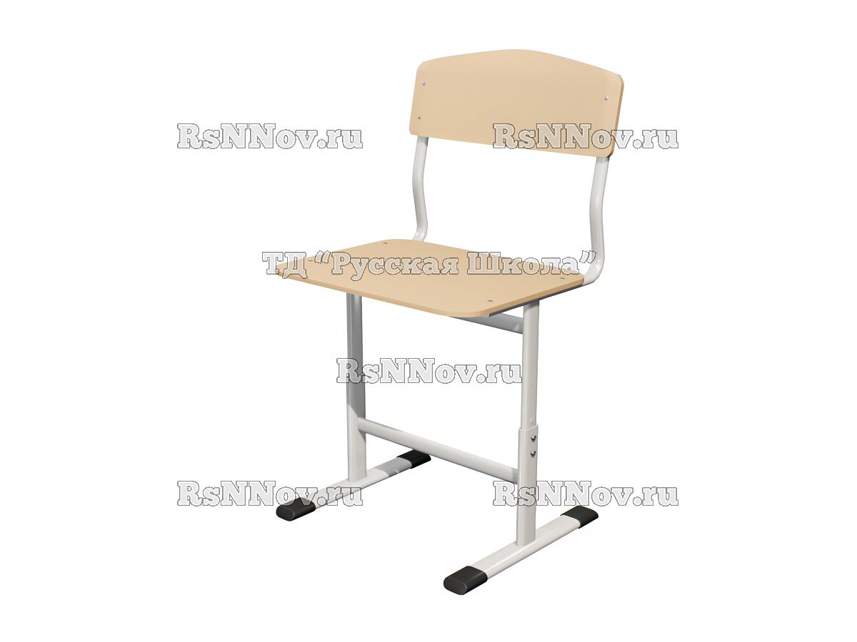 Стул ЭКО ученический регулируемый цельносварной на плоскоовальной трубе (гр. 2-4, 3-5, 4-6, 5-7, фанера), ц. Мокко, мк. Белый