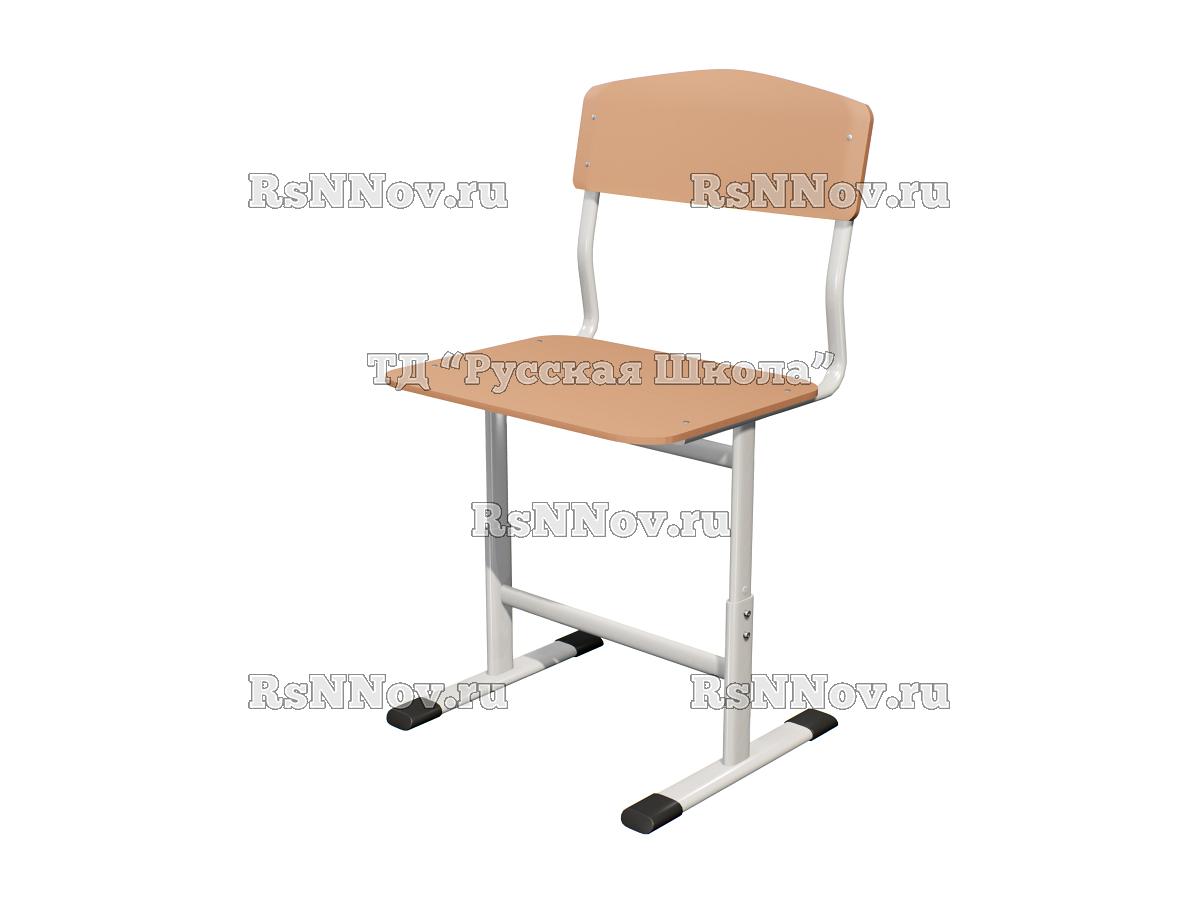 Стул ЭКО ученический регулируемый цельносварной на плоскоовальной трубе (гр. 2-4, 3-5, 4-6, 5-7, фанера), ц. Терракотовый, мк. Белый