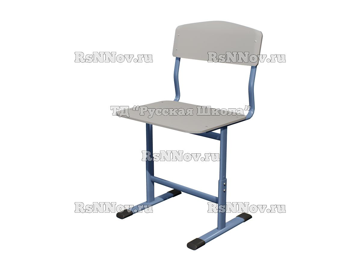 Стул ЭКО ученический регулируемый цельносварной на плоскоовальной трубе (гр. 2-4, 3-5, 4-6, 5-7, фанера), ц. Серый, мк. Лавандовый