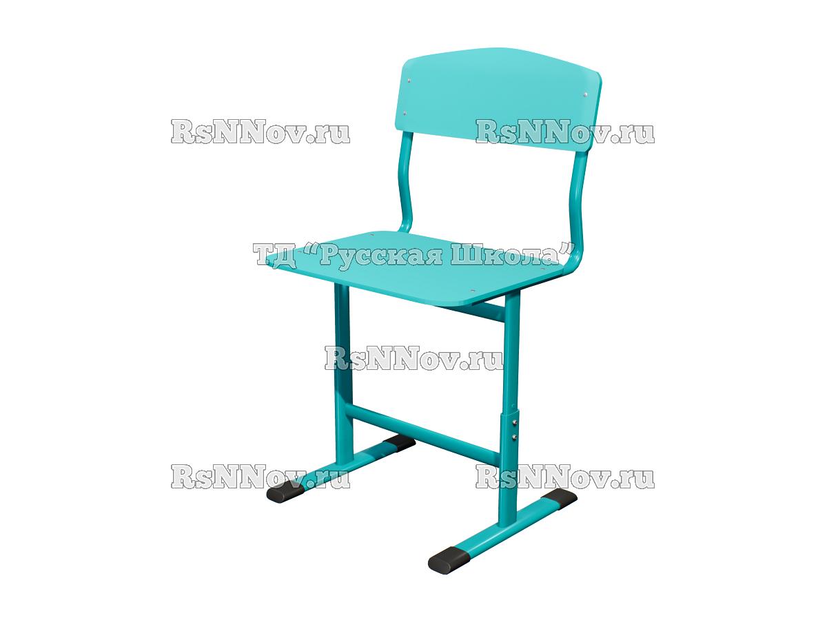 Стул ЭКО ученический регулируемый цельносварной на плоскоовальной трубе (гр. 2-4, 3-5, 4-6, 5-7, фанера), ц. Бирюза, мк. Бирюза