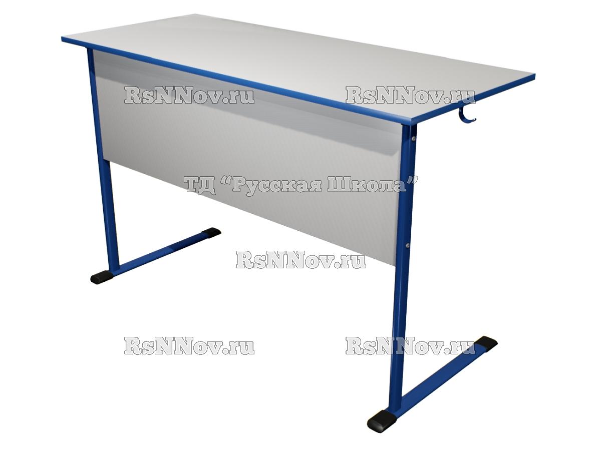 Стол ЭКО ученический 2-местный нерегулируемый (гр. 3, 4, 5, 6, ст. Серая, мк. Синий)