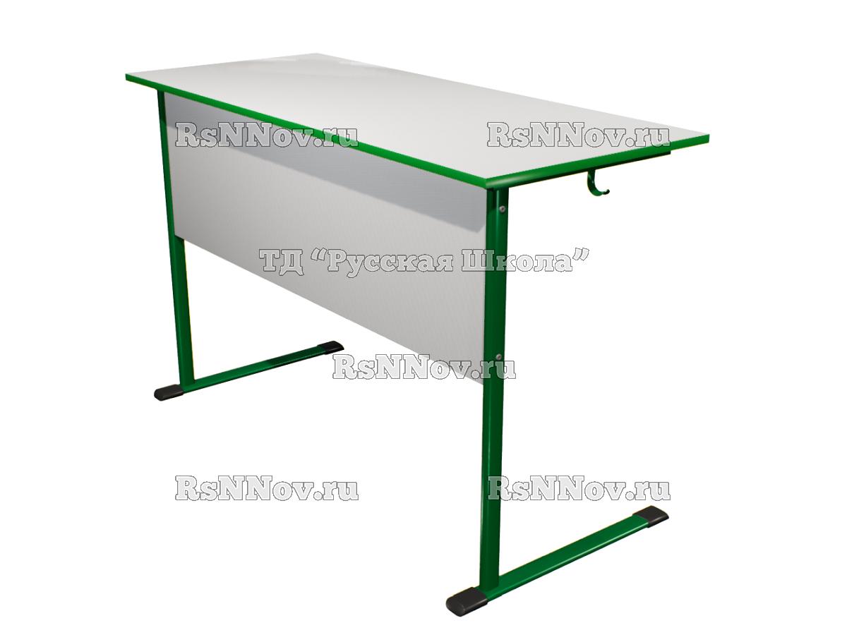 Стол ЭКО ученический 2-местный нерегулируемый (гр. 3, 4, 5, 6, ст. Серая, мк. Зелёный)