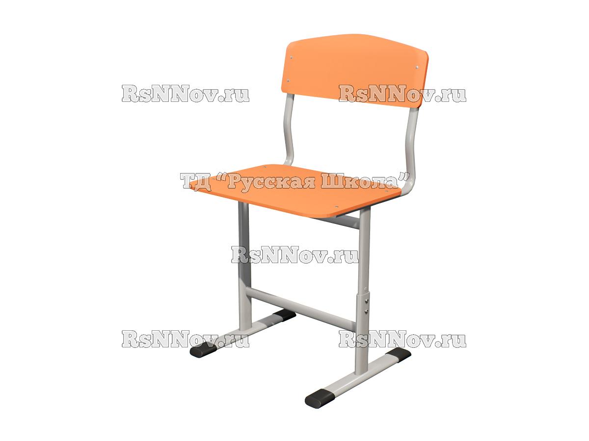 Стул ЭКО ученический (фанера крашеная) регулируемый (гр. 3-5, 4-6, ц. Оранжевый, мк. Серый)