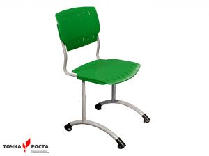 Стул ДЖЕТ регулируемый на круглой трубе «Точка роста» (гр. 4-6, пластик Сигма), ц. Зелёный, мк. Серый