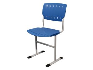 Стул ЭКО ученический нерегулируемый цельносварной на плоскоовальной трубе (гр. 3,4,5,6, пластик Сигма), ц. Синий, мк. Серый