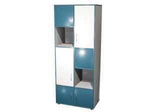 Шкаф КАСКАД Т25Z5 широкий полуоткрытый «Точка роста» (кор. Серый, фас. Белый/Бриз)