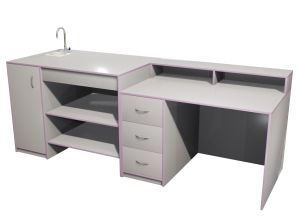 Комплект столов демонстрационных ЛАБ 100-101X для кабинета химии (ст. Серая, кр. Фиолетовая, кор. Серый)