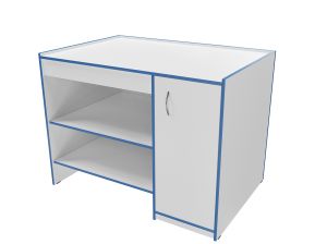 Стол демонстрационный  ЛАБ101П для кабинета физики, математики, биологии (ст. Белая, кор. Белый, кр. Синяя)