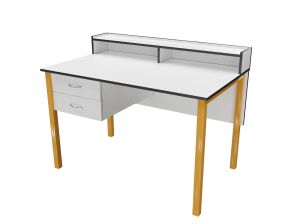 Стол демонстрационный для кабинета по физике ЛАБ210 (ст. Белая, кр. Белая, мк. Охра)