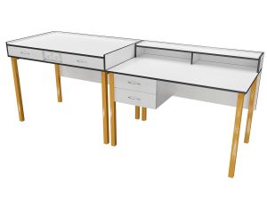 Комплект столов демонстрационных для кабинета по физике ЛАБ 210-211 (ст. Белая, кр. Белая, мк. Охра)