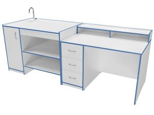 Комплект столов демонстрационных ЛАБ 100-101X для кабинета химии (ст. Белая, кр. Синяя, кор. Белый)