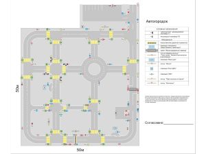 Детский автогородок с переносным оборудованием 50 х 50 м