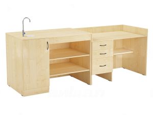 КОМПЛЕКТ столов демонстрационных для кабинета химии (ЛДСП и пластик Клён)