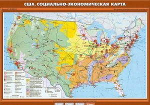 Учебн. карта "США. Социально-экономическая карта" 70х100