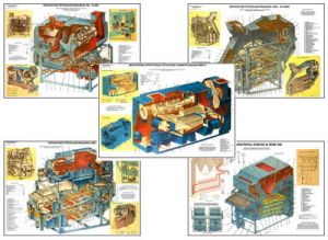 Плакаты ПРОФТЕХ "Машины для предварительной и первичной очистки зерна" (8 пл, винил, 70х100)